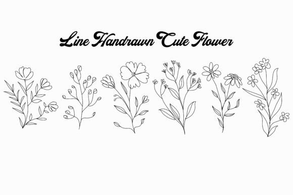 Download Cute Line Flower Bundle Set - Flow Collection