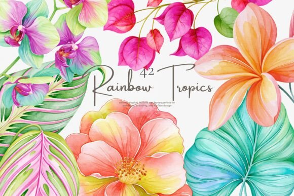 Download Tropical Flower Clipart Set - Flow Collection