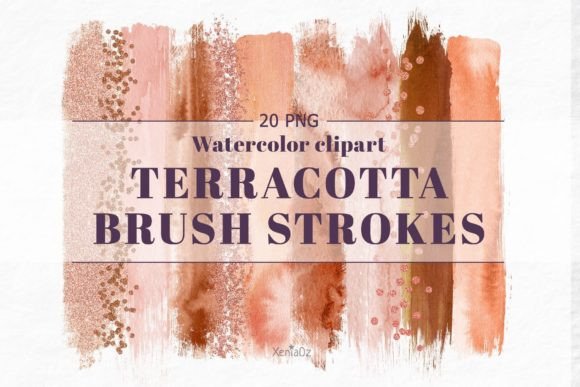 Download Terracotta Watercolor Brush Strokes - Brush strokes Collection