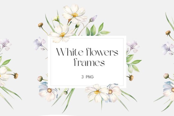 Download Watercolor White Wildflowers Frame - Flow Collection
