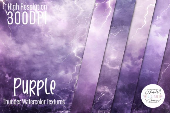 Download Purple Thunder Watercolor Textures - Watercolor textures Collection