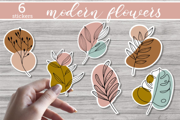 Download Modern Flowers - Printable Stickers - Flow Collection