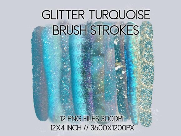 Download Glitter Turquoise Brush Strokes Clipart - Brush strokes Collection