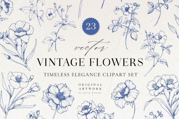 Download Vintage Flowers Timeless Elegance SVG - Flow Collection