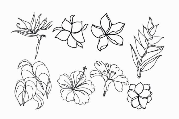 Download Mono Line Flower Aesthetic Art Bundle - Flow Collection