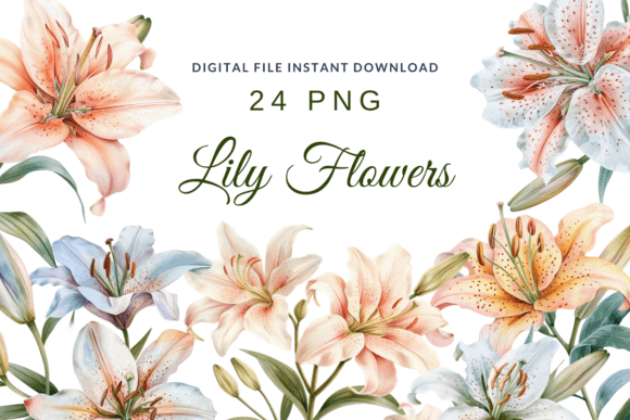 Download Watercolor Lilies Flower Lily Clipart - Flow Collection