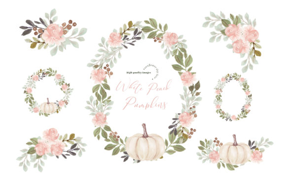 Download Floral Frame Modern Flowers Pumpkin - Flow Collection
