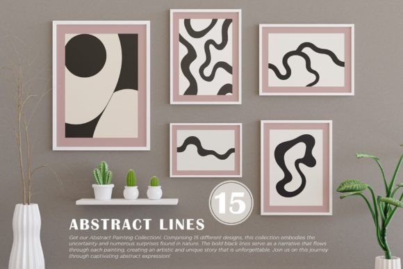 Download Contemporary Abstract Line Art Print - Print Collection