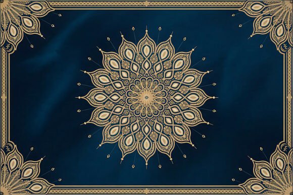 Download Gold Mandala on Navy Blue Background - Navy blue Collection