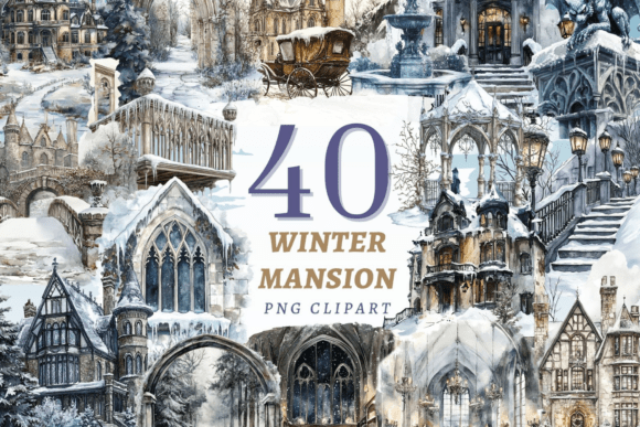 Download Winter Mansion PNG Bundle - Winter Collection