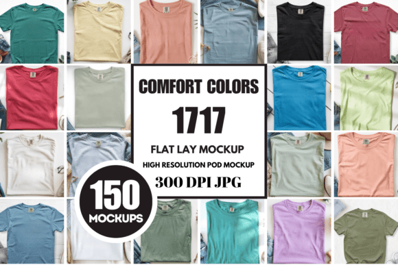 Download Comfort Colors 1717 Flat Lay Mockups - Flat Collection