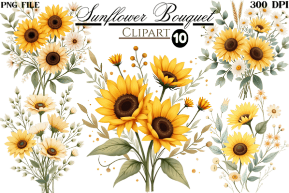 Download Sunflower Bouquet Clipart and Line Art - Flow Collection