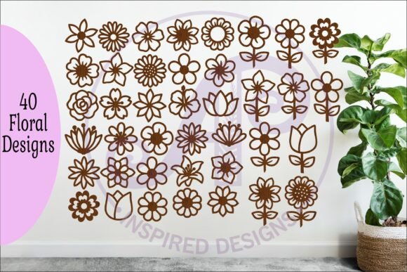 Download 40 Flower SVG Bundle, Floral Cut Files - Flow Collection
