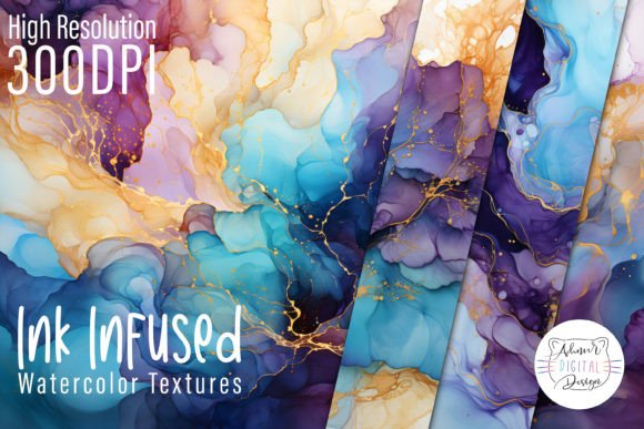 Download Ink Infused Watercolor Textures - Watercolor textures Collection