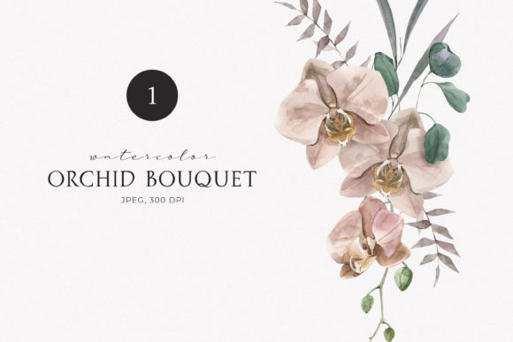 Download Watercolor Bohemian Orchid Bouquet - Bohemian Collection