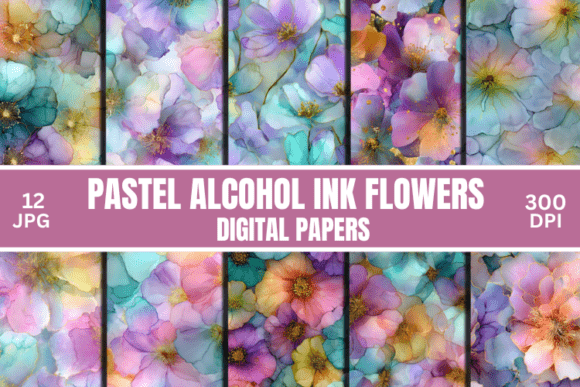 Download Pastel Alcohol Ink Flowers Backgrounds - Flow Collection