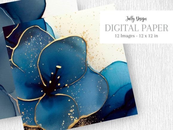 Download Navy Blue Alcohol Ink &amp; Golden Glitter - Navy blue Collection