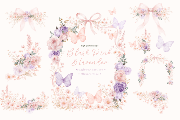 Download Blush Pink &amp; Purple Wildflowers Clipart - Flow Collection