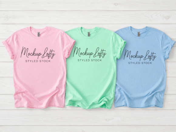 Download Gildan 5000 Group Flat Lay Tshirt Mockup - Flat Collection