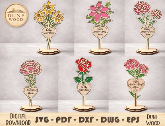 Download Mother’s Day Flower Laser Cut File - Flow Collection