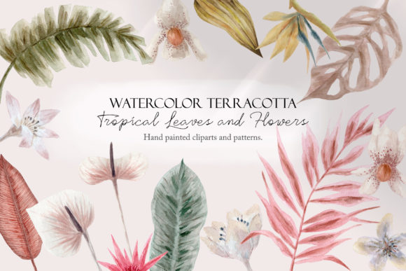 Download Terracotta Tropical Flowers and Leaves - Flow Collection