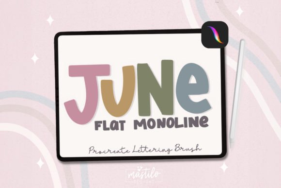 Download Flat Monoline Procreate Brush - Flat Collection