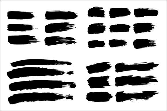 Download Abstract Brush Strokes Silhouette Set - Brush strokes Collection