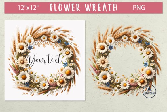 Download Daisy Flower Wreath | Wedding Frame - Flow Collection