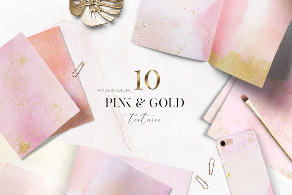 Download Pink and Gold Watercolor Textures - Watercolor textures Collection
