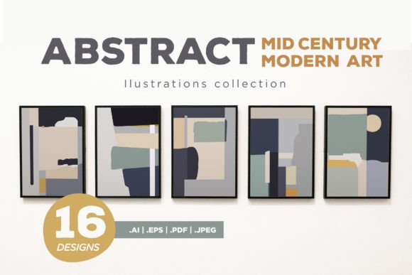 Download Modern Mid Century Abstract Art Print - Print Collection