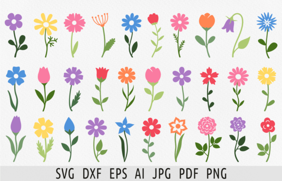 Download Flat Flower Svg Bundle Floral Cricut Svg - Flat Collection