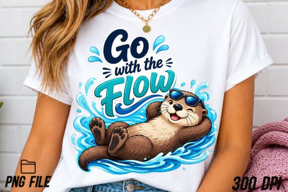 Download Go with the Flow Otter PNG Sublimation - Flow Collection