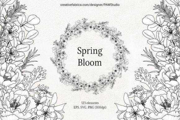 Download Floral LineArt Flower Frame Monogram - Flow Collection
