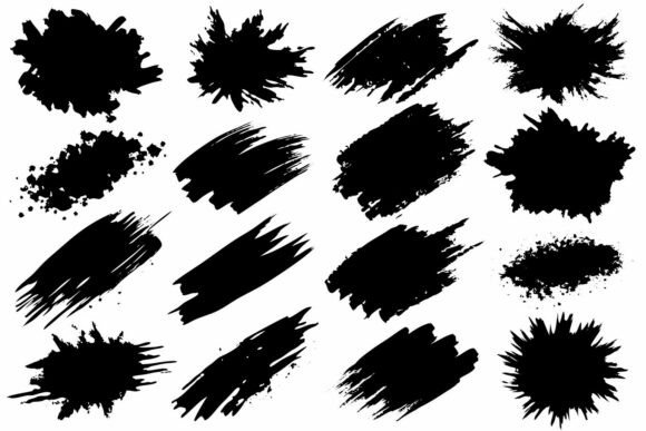 Download Black Grunge Brush Strokes and Splatters - Brush strokes Collection