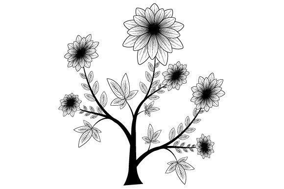 Download Black and White Flower - Flow Collection