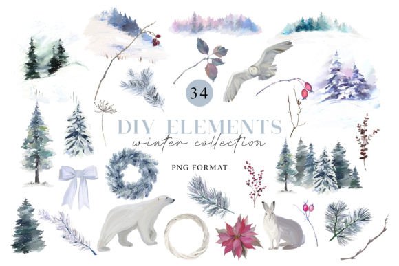 Download Winter Floral DIY Elements - Winter Collection