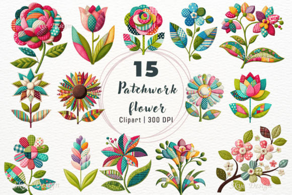 Download Patchwork Flower Clipart - Flow Collection