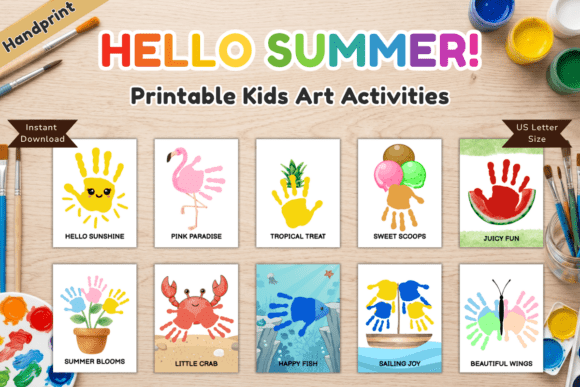Download Summer Handprint Craft Bundle - Print Collection