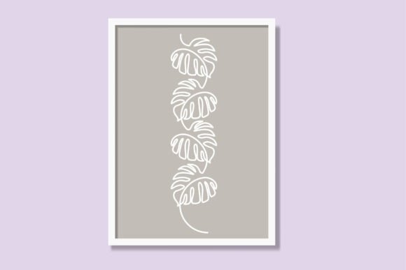 Download Monstera Linear Printable Poster Design - Print Collection