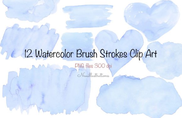 Download Blue Watercolor Shape Brush Strokes - Brush strokes Collection