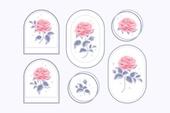 Download Classic Winter Rose Floral Logo Set - Winter Collection