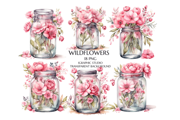 Download Watercolor Pink Flowers in Vase - Flow Collection