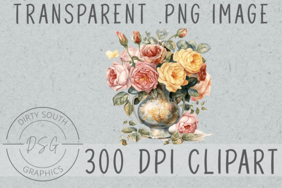 Download Watercolor Flowers in Vase Clip Art - Flow Collection