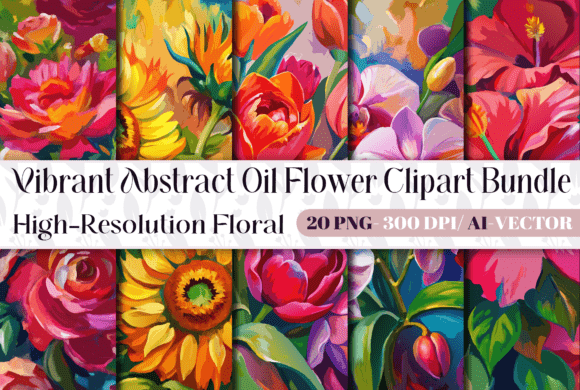 Download Vibrant Abstract Oil Flower Clipart 20 - Flow Collection