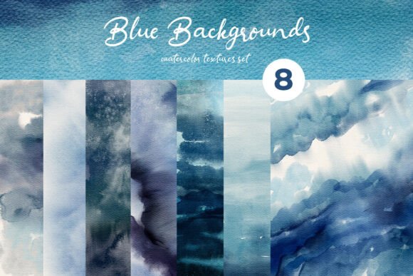 Download Blue Backgrounds Watercolor Textures Set - Watercolor textures Collection