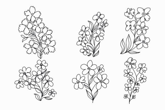 Download One-line Flower Illustration Bundle - Flow Collection