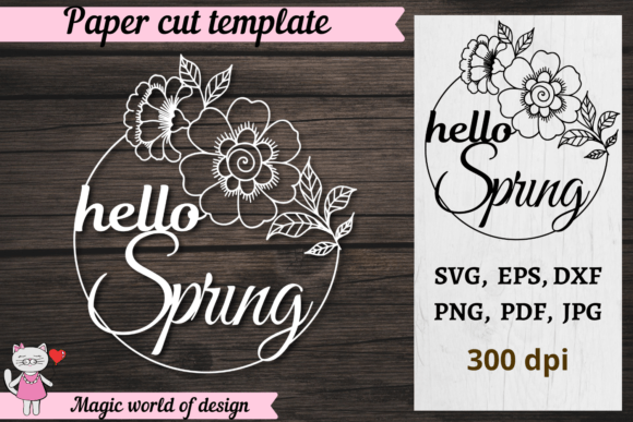 Download Hello Spring Flower Frame, Cricut Svg - Flow Collection