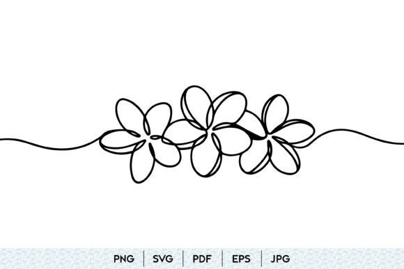 Download Plumeria Flower Line Art SVG - Flow Collection