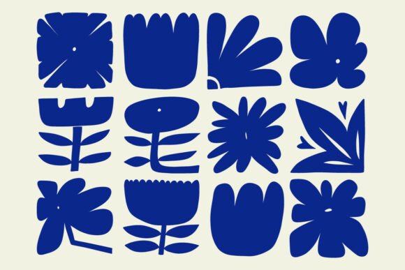 Download Bold Abstract Flower Shapes Clipart Set - Flow Collection