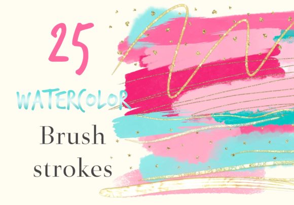 Download Watercolor Brush Strokes in Hot Pink - Premium Resources